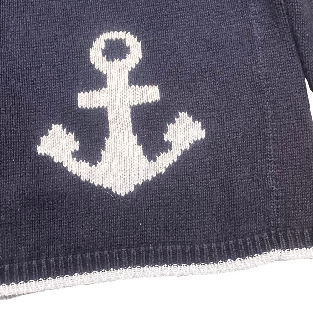 Vtg Chelsea Cambell Women Medium Sailer Boat Blue White Long Sleeve Sweater